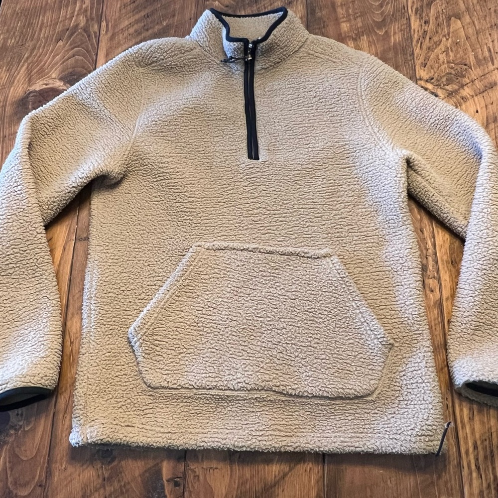 George Beige Sherpa Half-Zip Pullover